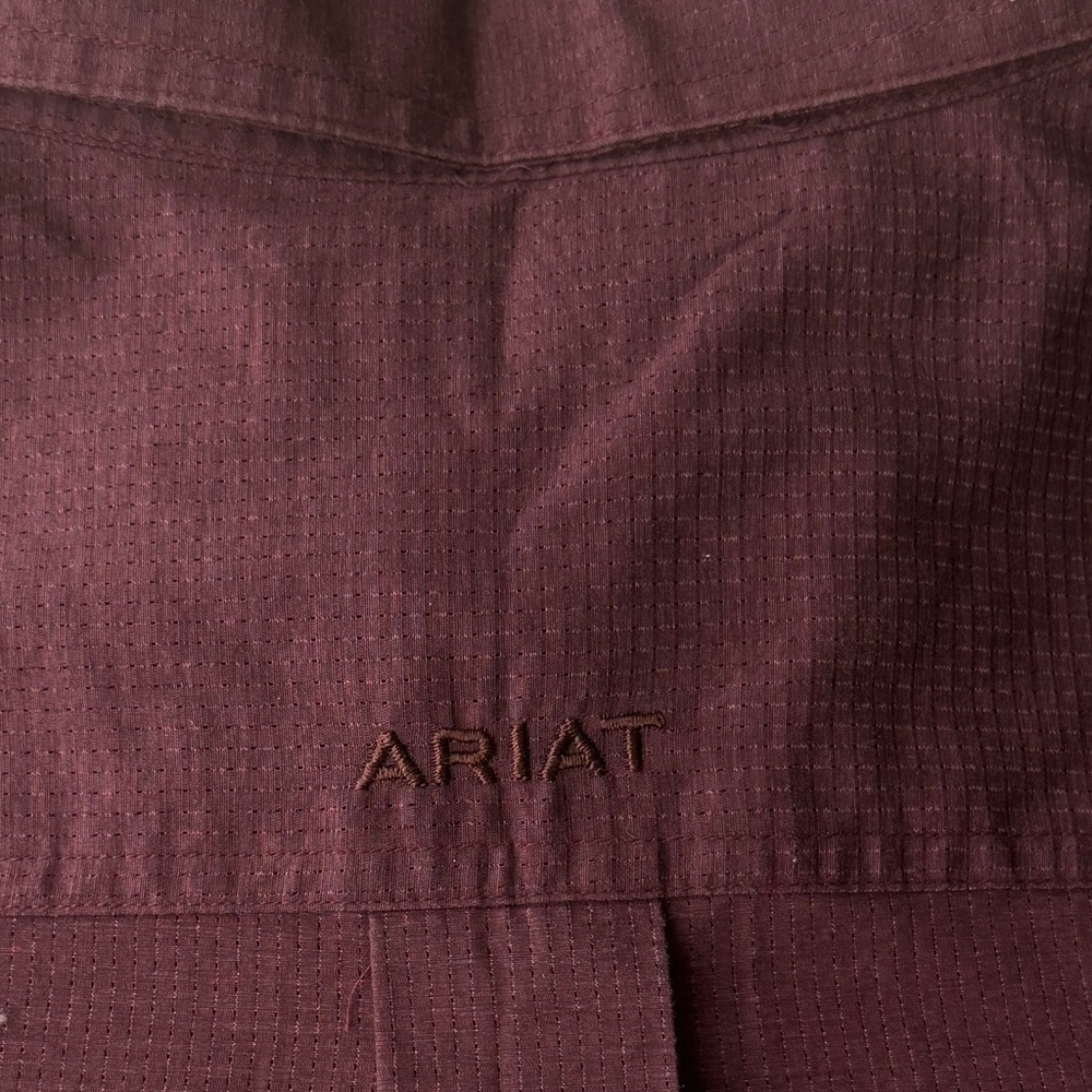 Ariat Pro Series Button Down Long Sleeve Shirt‎ Men's XXL burgundy Lightweight - Picture 12 of 16